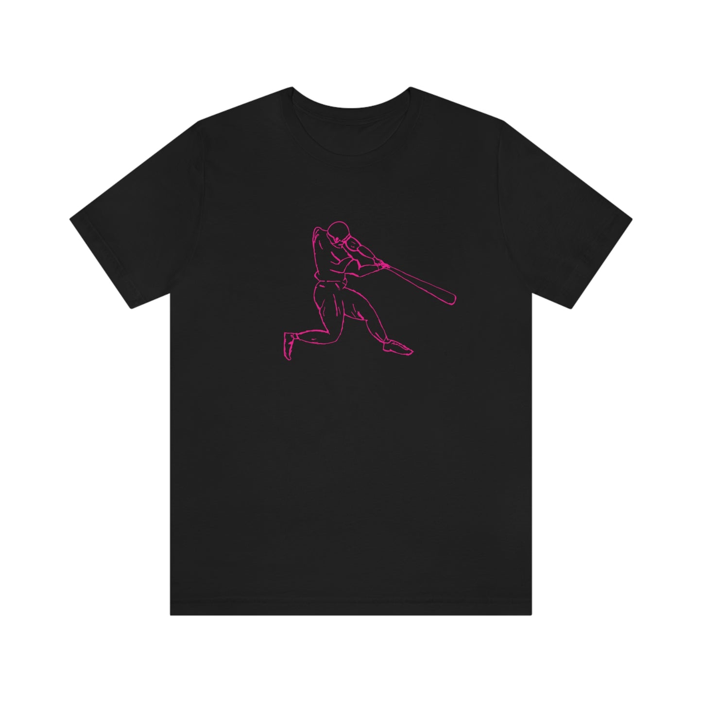 Premium Unisex Crewneck Play Hard T-shirt | Play Hard Black Color Shirt | Play Hard Baseball T-Shirt | Pink Logo